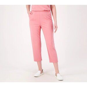 Denim & Co Double Knit Jersey Straight Leg Crop Pants Size 3X Rose A602875 NEW